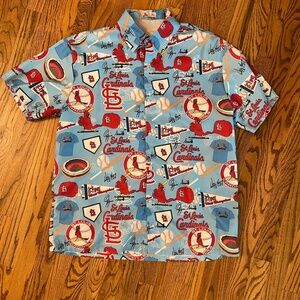 St. Louis‎ Cardinals Shirt Mens XL Extra Large Graphic Hawaiian Button Up MLB